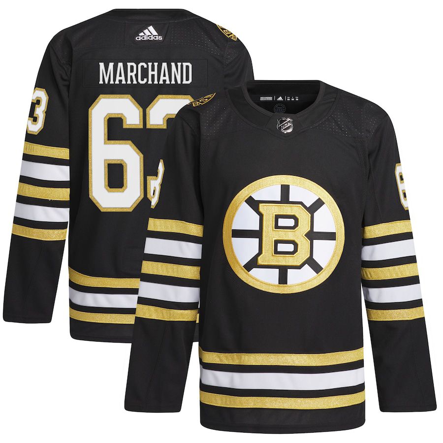 Men Boston Bruins #63 Brad Marchand adidas Black Primegreen Authentic Pro Player NHL Jersey